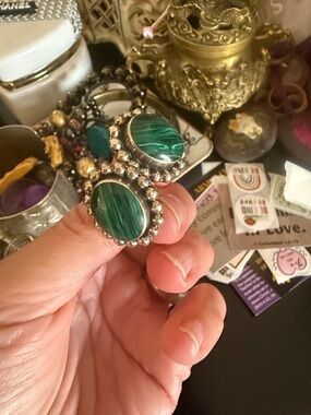 Handmade Green Stone Statement Ring - Women Jewelry